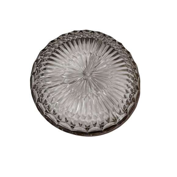 Pressed Glass Bowl With Silver-Plated Rim Starburst Pattern Vintage Elegant Deco - Picture 5 of 8